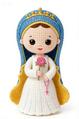 comprar Boneca de crochê Santa feita à mão, brinquedo de pelúcia de estilo religioso, boneca de tricô criativa Fabricação em linha