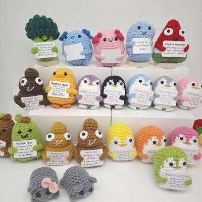 comprar Amigurumi Animal Gift Crochet Toy Plush Doll Crochet Braided Juguete Toy Emocional Suporte Cartão de aprovação positiva Fabricação em linha