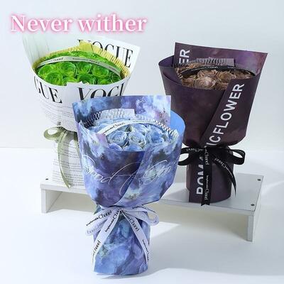 comprar Buquê de flores de sabão de rosa simulado ecológico com iluminação LED Graduação Caixa de presente de casamento de Ano Novo Chinês Fabricação em linha