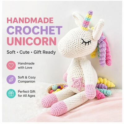 comprar Itens de crochê orgânico venda quente brinquedos grandes macios feitos à mão certificação ce amigurumi pelúcia unicórnio boneca para bebês Fabricação em linha