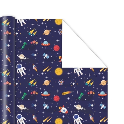 Bom preço. Astronauta Cartoon Printing Matte Gift Wrap Paper Roll para o presente de aniversário on-line