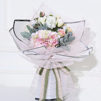 Bom preço. Materiais de envolvimento plásticos decorativos do ramalhete da flor da malha 50cmx5Y do envoltório do ramalhete on-line