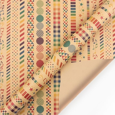 comprar Rolo reciclável 80gsm do papel de envolvimento do Natal de Kraft 90 pés quadrados de papel de envolvimento online manufacture