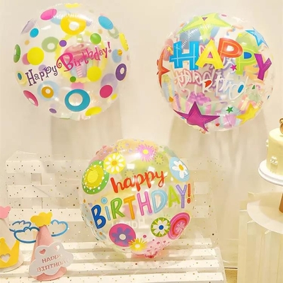 Bom preço. Por atacado 18 do balão transparente do aniversário dos desenhos animados da polegada balão redondo da folha da decoração dos balões DIY do partido on-line