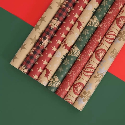 Bom preço. Papel de embrulho de Natal 50*70cm 80g Papel Kraft Papel de presente on-line