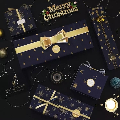 Bom preço. Rolo de papel de embrulho clássico preto branco personalizado para presente de Natal on-line