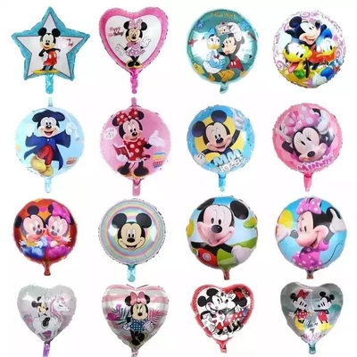 Bom preço. Balão de folha inflável de personagem de desenho animado redondo coração Minnie Mickey Kids 18 polegadas on-line