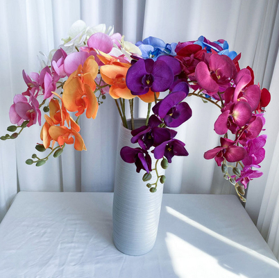Bom preço. Orquídea mariposa de látex de toque real natural decorativa flor artificial orquídea borboleta on-line
