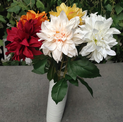 Bom preço. Flor artificial dália estilo europeu 3 cabeças para festa em casa flor de seda de casamento on-line