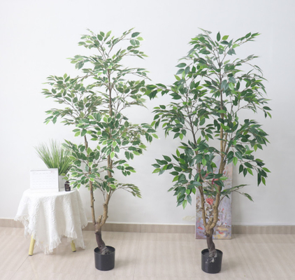Bom preço. Da folha falsificada do verde de Microcarpa do Banyan do ramo dos bonsais árvore artificial plástica do ficus exterior on-line