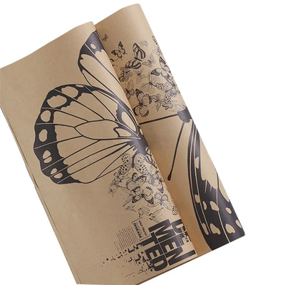 Bom preço Papel de embrulho de flores da série Butterfly 80 g papel kraft com logotipo on-line