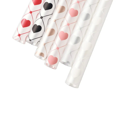 Bom preço Foggy OPP Love Pattern PE Impermeável Flores Embalagem Papel Gravura Impressão on-line
