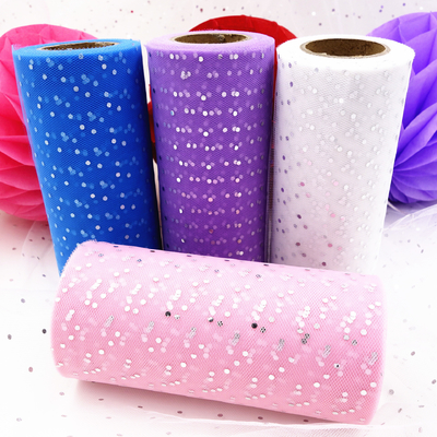 Bom preço. Padrão de brilhantes tecido de rolo de organza 100Y comprimento ideal para projetos de artesanato on-line