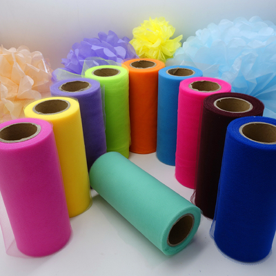 Bom preço. 6 polegadas largura Organza Tulle Rolls estilo tricô e estampagem Técnicas on-line