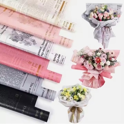 Bom preço Carta de flores impressa Papel de embrulho de presente personalizado para embalagem de buquê de polpa de cana on-line
