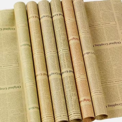 Bom preço Novo Design Impressão Jornal Kraft Papel de Embalagem de Flores de Artesanato Papel de Embalagem de Flores on-line