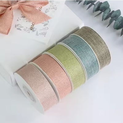 Bom preço. Design de fita de embalagem de presente de poliéster Junção de bambu de face dupla Grosgrain tecido para artesanato on-line