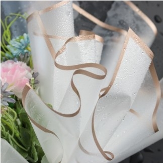 Bom preço. Película de geleia de borda de ouro impermeável papel fosco papel de embrulho de flores buquê de flores arte dia da mãe papel de embrulho de flores on-line
