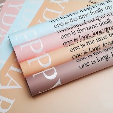 Bom preço. Papel de embrulho de flores de duas faces de duas cores com gradiente de design inglês, à prova d'água e durável on-line