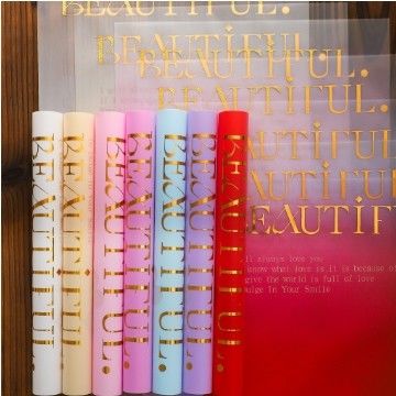 Bom preço. Lizhiran estilo coreano estampagem de ouro flores inglês papel de embrulho de presente à prova d'água material de loja de flores do Dia dos Namorados on-line