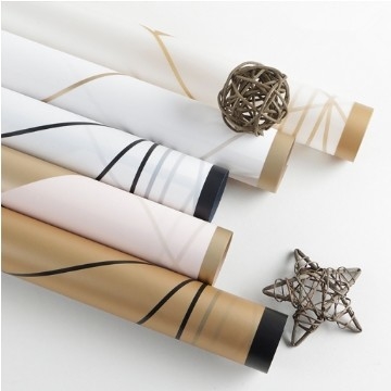 Bom preço. Lizhiran canto borda de ouro papel coreano embalagem de flores impermeável papel fosco material buquê de flores loja de flores papel de flores on-line