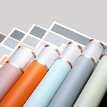 Bom preço. Lizhiran Rose Gold Edge Space Jelly Film Wrapping Paper Simple Border Waterproof Translúcido Matte Bouquet Paper Wholesale on-line