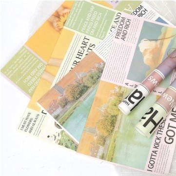 Bom preço. Papel de embrulho de buquê de flores de jornal em 2 cores para embalagens de presentes on-line