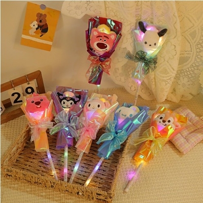 Bom preço Cartoon infantil Flash Fairy Wand Bouquet com brinquedos luminosos Plush 10x32cm on-line