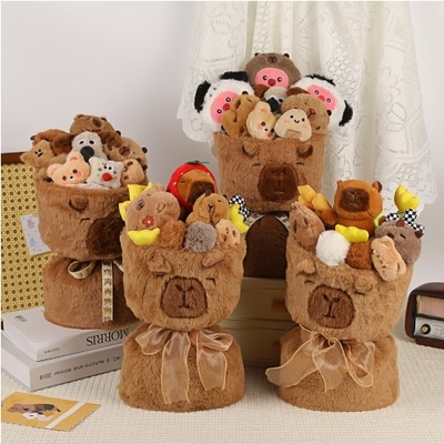 Bom preço Bouquet de boneca Capybara felicidade presente de férias de pelúcia lindo aniversário brinquedo abraço balde arranjo de decoração on-line