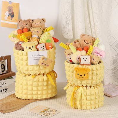 Bom preço Boneca Urso de Manteiga Cartoon Bouquet Boneca Doce Prémio de Graduação Namorada Enviar Menina Aniversário Amado Dia das Crianças presente on-line