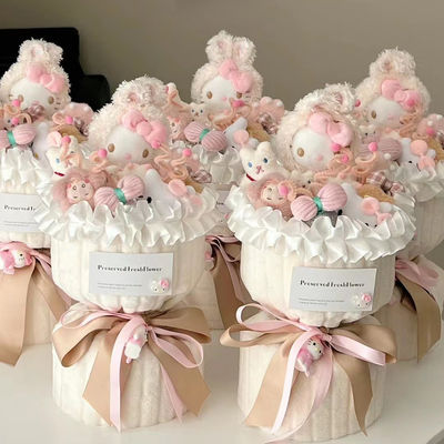 Bom preço. Brinquedos de variedade Bouquet de flores de pelúcia Hello Kitty Dia dos Namorados/ Ano/ Presente de aniversário para crianças on-line