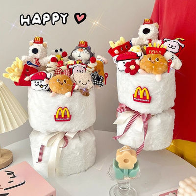 Bom preço. Westie Plush Flower Bouquet Set de presentes criativos inspirados em lanches para aniversários / formatura para crianças e namorada on-line