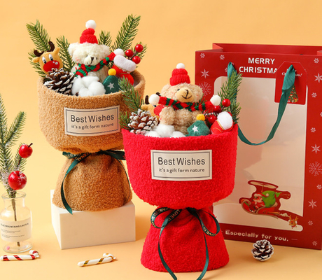 Bom preço. Bouquet de Flores de Urso Plush de Natal - Belo Presente para Ela, Melhor Amigo Presente de Férias on-line