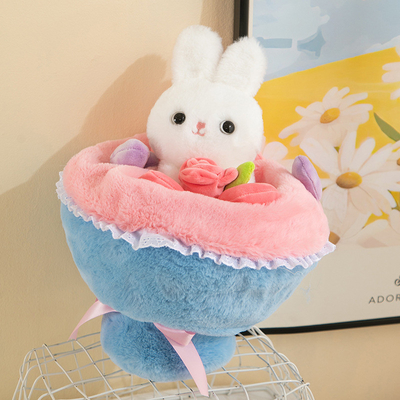 Bom preço. Bouquet de flores de coelhos mágicos - presente de pelúcia do dia dos namorados para seu coelho de pelúcia de 20x30cm on-line