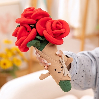 Bom preço Rose Variety Plush Animal Bouquet Regalo Confortante para Todas as Ocasiões 10x30cm on-line