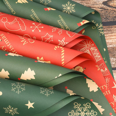 Bom preço. Papel de embrulho à prova d'água com tema de Natal para buquês de rosas/arranjos florais on-line