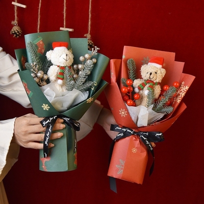 Bom preço. Bouquets de flores de Natal Flor de Natal de Natal Brinquedos artificiais Flor de Natal Brinquedo de Urso Bouquets de flores Noite de Natal Presentes Santa Claus Bouquets de flores on-line