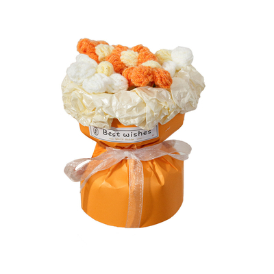 Bom preço. 11x13cm Mini Bouquet de Flores em tricô Bouquet Puff Finido Produto Flores artificiais em várias cores para o Dia da Mãe on-line