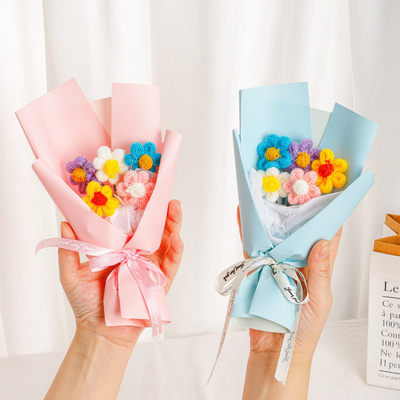 Bom preço. Pile de malha Mini Bouquet Flores de fio Perfeito Dia da Mãe presente criativo on-line