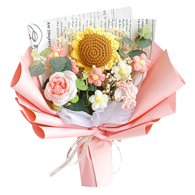 Bom preço. Bouquet de girassol e rosa feito à mão perfeito para o Dia da Mãe ou o Dia dos Namorados on-line