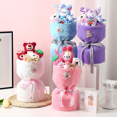 Bom preço. Bonecas Plush Cartoon Dia das Crianças presente adorável Bouquet Produto acabado 1o de junho lindo presente de aniversário das crianças on-line