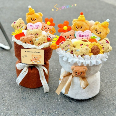 Bom preço. Regalo exclusivo do Dia das Mães Butter Bear Plush Doll Bouquet em várias cores para mulheres amadas on-line