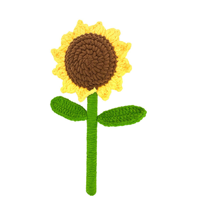 Bom preço. Bouquet de Girassol e Rosa Campeão Amarelo e Marrom algodão Criativo Made in Hand Gift Tricotado para o Dia dos Namorados on-line