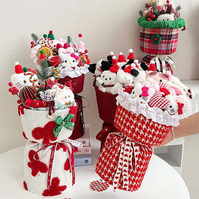 Bom preço. Brinquedo de Natal Plush Fabric boneca Finished Bouquet Natal presente de véspera presente de aniversário para namorada on-line