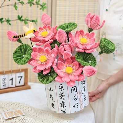 Bom preço. 35x38cm Manual Twist Rod Flower Bouquet Material Kit Tecido de Seda Real Juan Hua Prêmio Criativo e Colorido para Crianças on-line