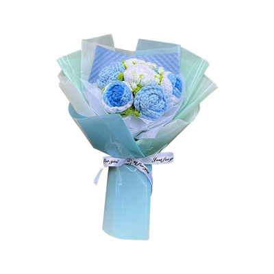 Bom preço. Flor de girassol e rosa de lã de flores criativas Produto acabado de tricô de flor de tricô Bouquet de flores de Natal presente de Dia dos Namorados Flor artificial on-line
