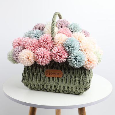 Bom preço. Bolas de crisântemo artificiais de PVC Bouquet de flores falsas em cores múltiplas vibrantes on-line