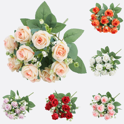 Bom preço. Bouquet de rosas artificiais em branco perfeito para sala de estar e shopping 20x30cm on-line