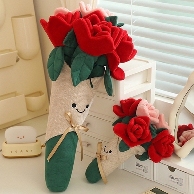 Bom preço. Rosa Rosa Festa de Casal Presentes de Aniversário para Meninas Grosso Bouquet de Flor Artificial de Rosa on-line