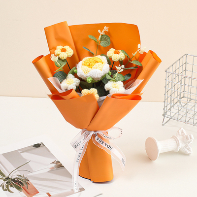 Bom preço Flores de fio de 20x30cm em cores múltiplas, feitas à mão, feitas à mão, presente floral para o Dia dos Namorados ou como um buquê de mão da noiva on-line